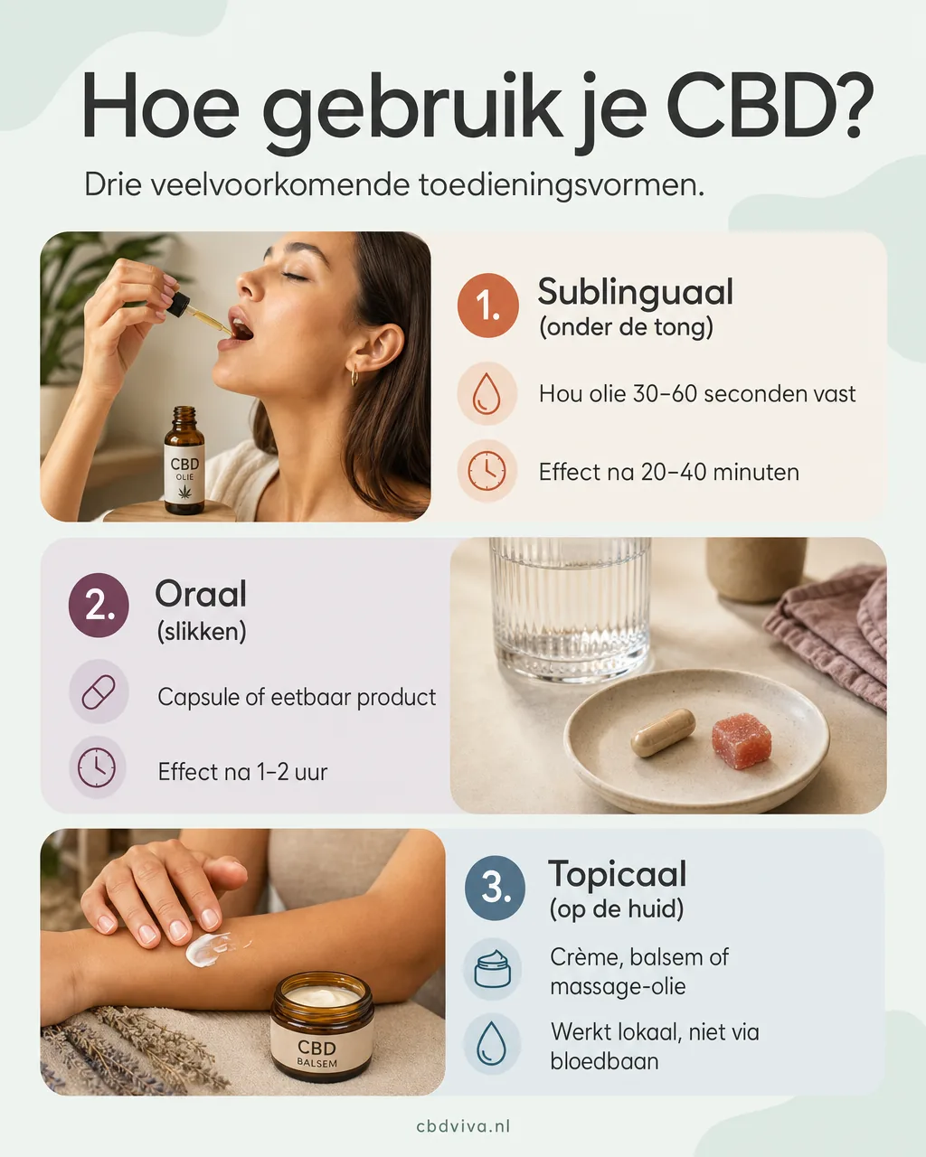 CBD-gebruik — drie toedieningsvormen vergeleken